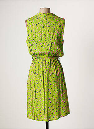 Robe mi-longue coupe fluide sans manche vert AMELIE & AMELIE femme