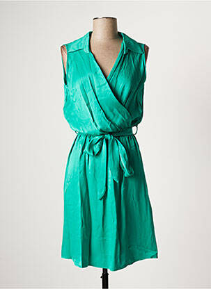 Robe mi-longue coupe fluide sans manche vert AMELIE & AMELIE femme