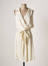 Robe mi-longue coupe fluide sans manche beige AMELIE & AMELIE femme