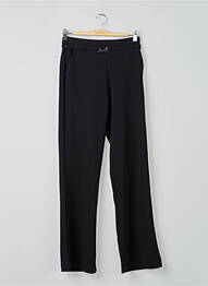 Pantalon droit tissage crêpe taille normale noir GEISHA femme