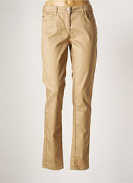 Pantalon slim tissage popeline taille normale marron BRANDTEX femme