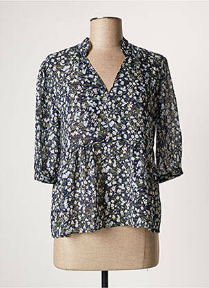 Blouse imprimé fleurs manches courtes bleu CHATTAWAK femme