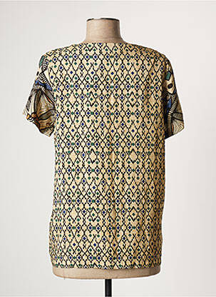 Blouse tissage popeline manches courtes beige GEISHA femme