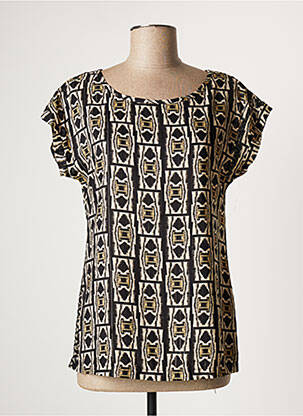Blouse manches courtes manches courtes noir GEISHA femme