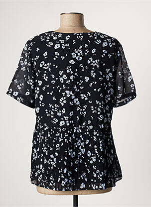 Blouse imprimé fleurs manches courtes bleu BRANDTEX femme