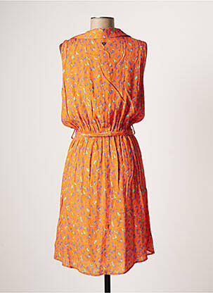 Robe mi-longue coupe fluide sans manche orange AMELIE & AMELIE femme