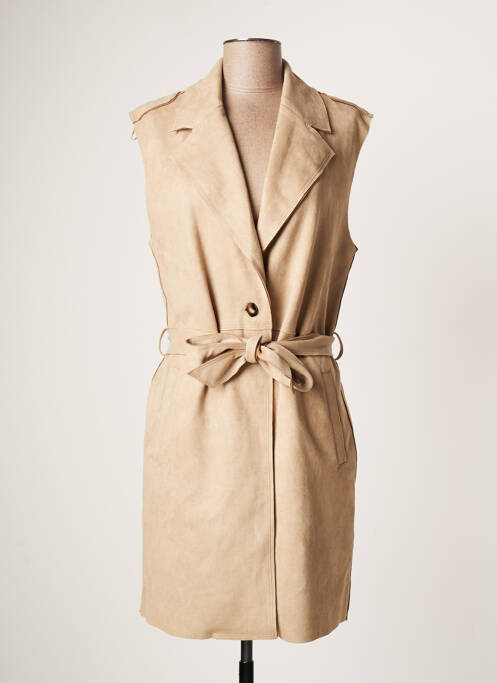 Gilet sans manche poches beige GEISHA femme