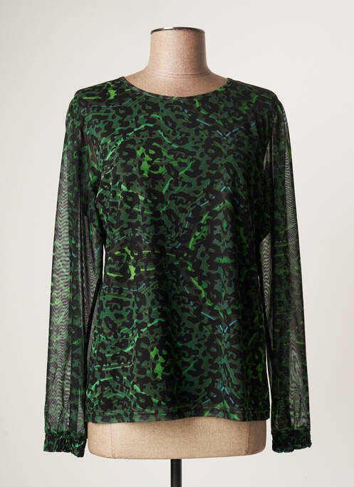Top stretch manches longues vert GEISHA femme