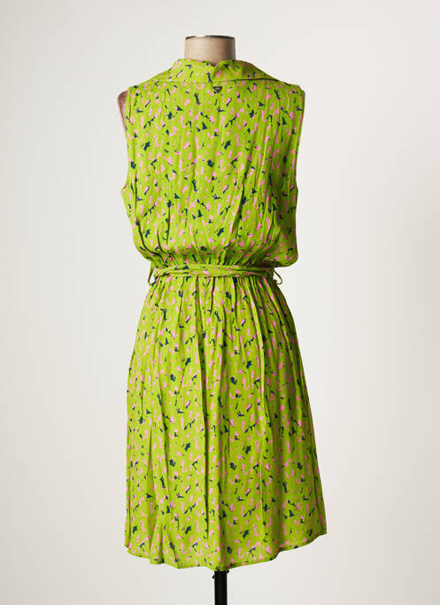Robe mi-longue coupe fluide sans manche vert AMELIE & AMELIE femme
