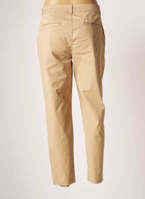 Pantalon 7/8 taille à pinces taille normale beige GEISHA femme