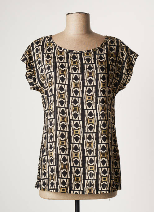 Blouse manches courtes manches courtes noir GEISHA femme