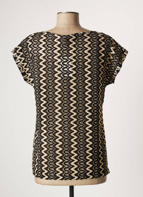 Blouse manches courtes manches courtes noir GEISHA femme