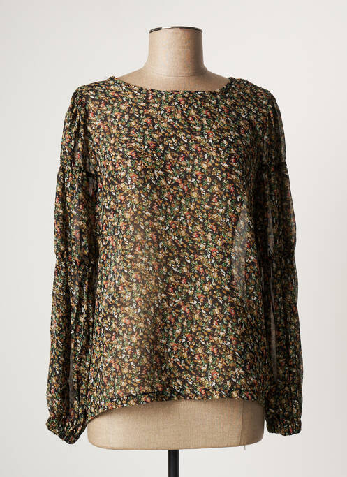 Blouse légère et transparente manches longues vert GEISHA femme