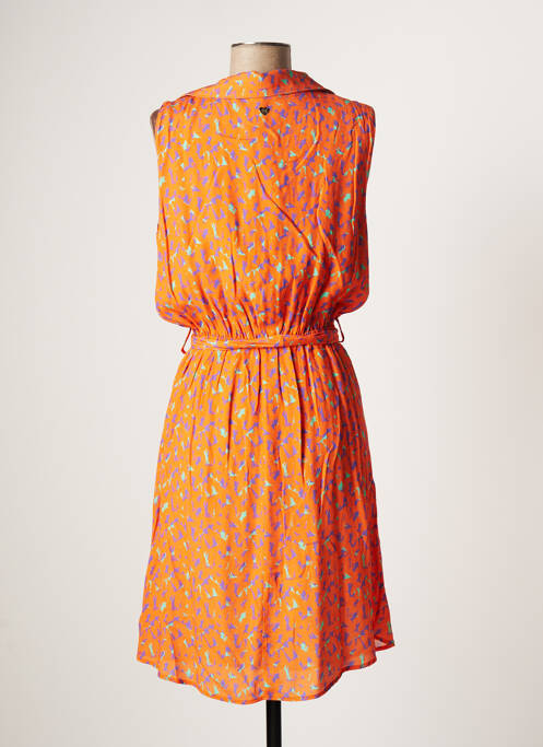 Robe mi-longue coupe fluide sans manche orange AMELIE & AMELIE femme