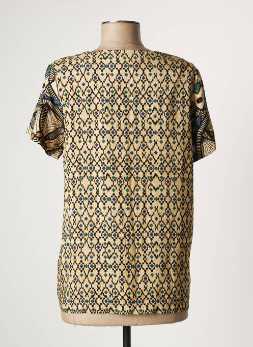 Blouse imprimé fantaisie manches courtes beige GEISHA femme