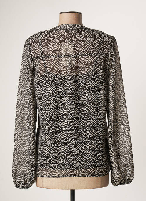 Blouse légère et transparente manches longues noir GEISHA femme