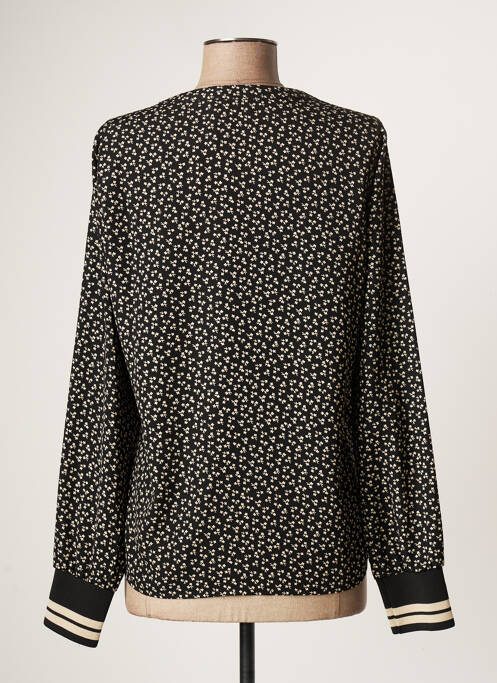 Blouse imprimé fleurs manches longues noir GEISHA femme