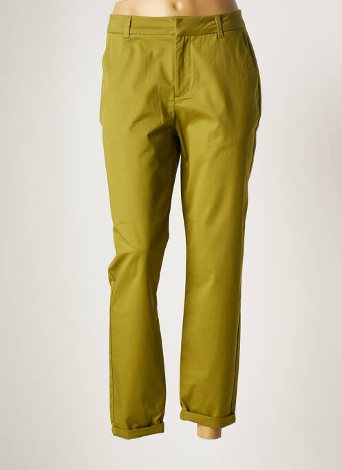 Pantalon 7/8 stretch taille normale vert GEISHA femme
