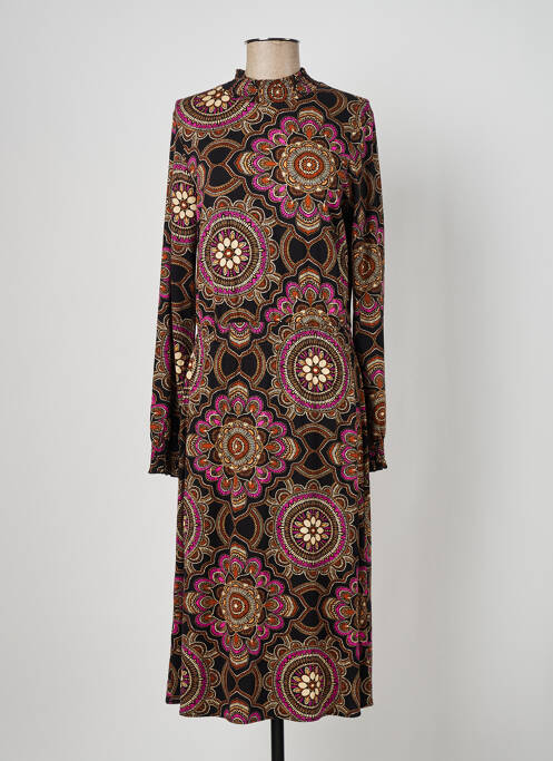 Robe longue manches longues manches longues noir GEISHA femme