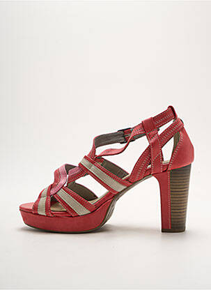 Sandales/nu pieds tissage satiné talon de 7 à 9cm rouge MUSTANG femme