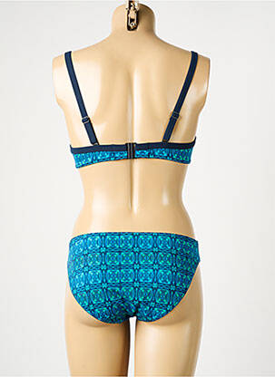 Maillot de bain 2 pièces stretch haut soutien-gorge moulé bleu SUNFLAIR femme