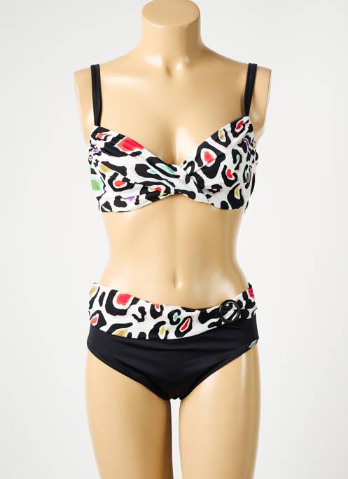 Maillot de bain 2 pièces stretch haut soutien-gorge emboitant noir SUNFLAIR femme