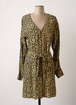 Robe mi-longue manches longues manches longues beige BIZANCE femme