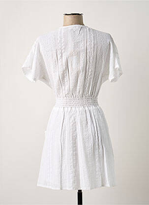 Robe mi-longue manches courtes manches courtes blanc BIZANCE femme
