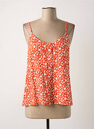 Top col v fines bretelles orange BIZANCE femme