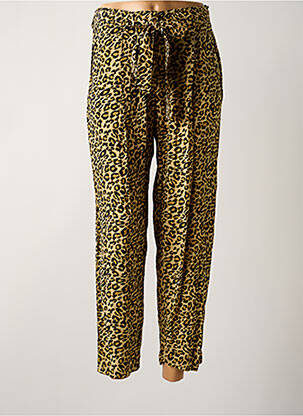 Pantalon droit fermeture zippée sous rabat avec crochet beige BIZANCE femme