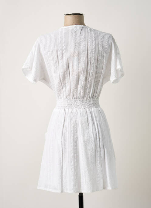 Robe mi-longue manches courtes manches courtes blanc BIZANCE femme