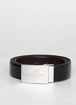 Ceinture fermeture pointe poinçonnée noir LAMARTHE homme