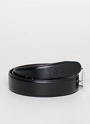 Ceinture fermeture pointe poinçonnée noir LAMARTHE homme