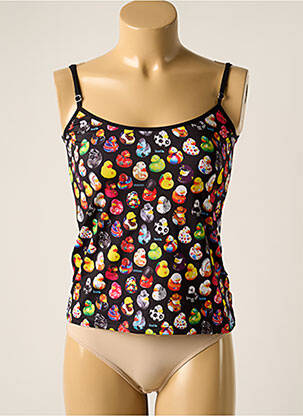 Top/caraco effet matière satinée noir WAXX femme