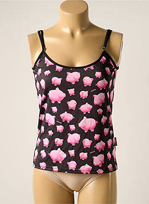 Top/caraco effet matière satinée noir WAXX femme