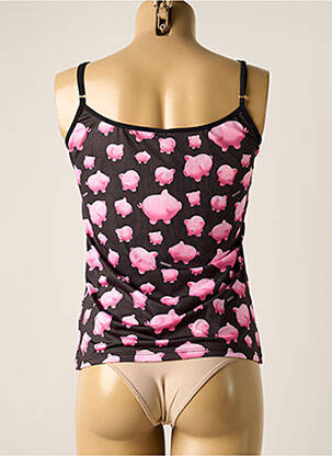 Top/caraco effet matière satinée noir WAXX femme