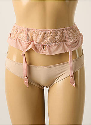Guêpière/porte-jarretelle effet matière satinée rose MARIE JO femme