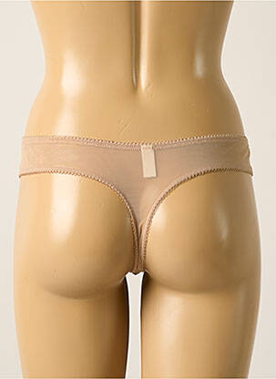 Tanga effet matière satinée beige MILLESIA femme