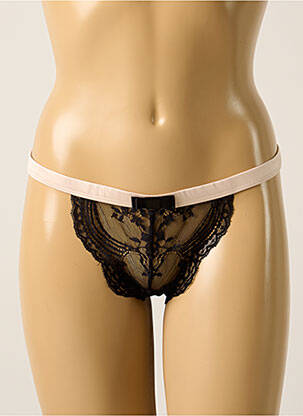 Tanga effet matière satinée noir MAISON CLOSE femme