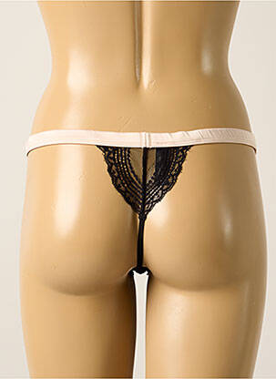 Tanga effet matière satinée noir MAISON CLOSE femme