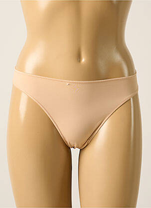 Tanga effet matière satinée chair MAISON LEJABY femme