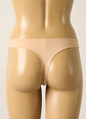 Tanga effet matière satinée chair MAISON LEJABY femme