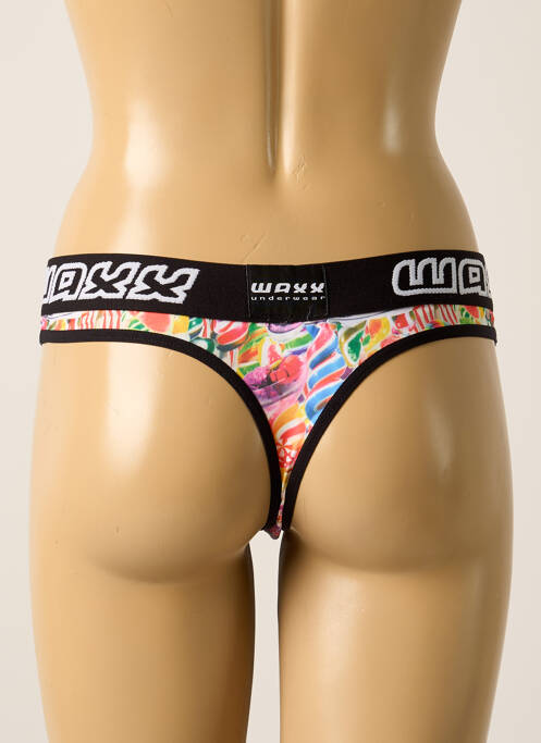 Tanga noir WAXX pour femme