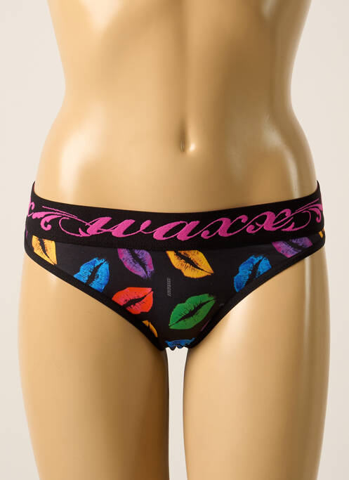 Tanga noir WAXX pour femme