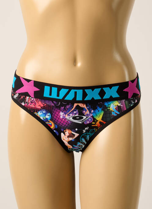 Tanga noir WAXX pour femme