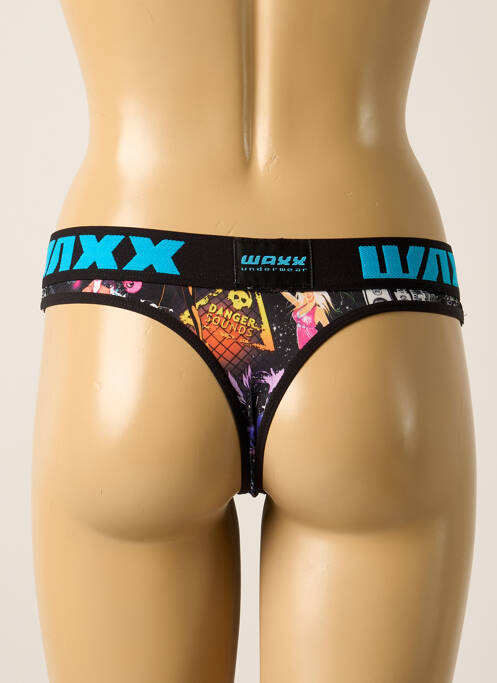 Tanga noir WAXX pour femme