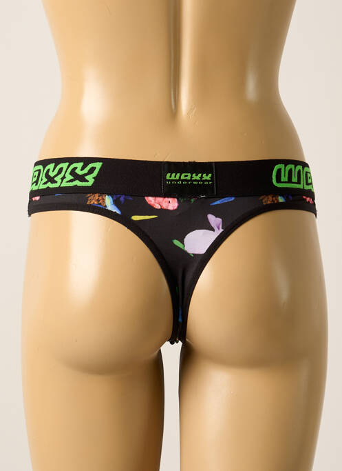 Tanga noir WAXX pour femme