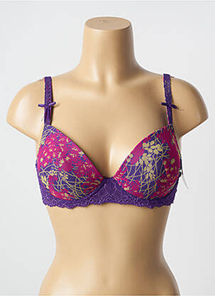 Soutien-gorge effet matière satinée haut soutien-gorge moulé violet AUBADE femme