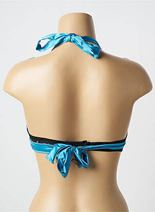 Soutien-gorge effet matière satinée haut triangles bleu IMPERIAL femme