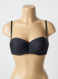 Soutien-gorge effet matière satinée haut soutien-gorge moulé noir MAISON LEJABY femme